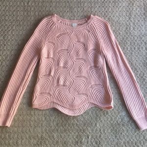💕 Pink scalloped sweater, size S